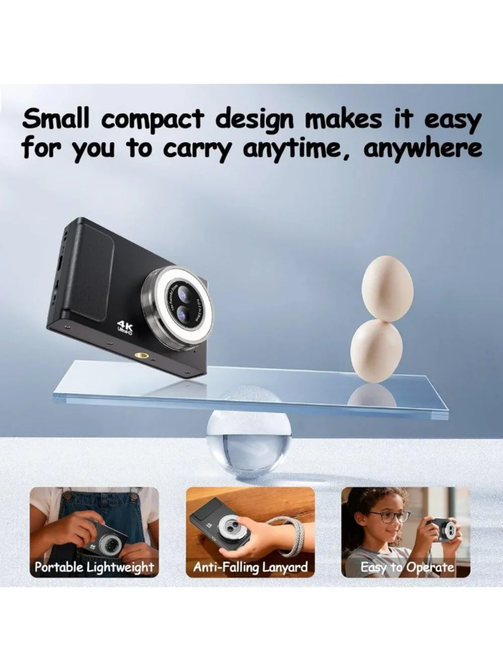 48MP 4K Digital Camera with Autofocus & 16X Zoom - Compact Vlogging & Travel